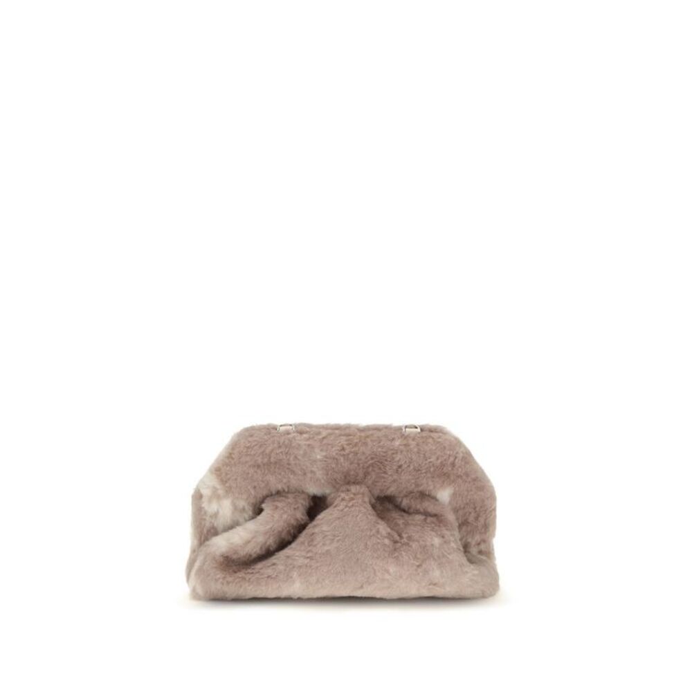 THEMOIRè Beige Faux Fur Clutch Women's Bag
